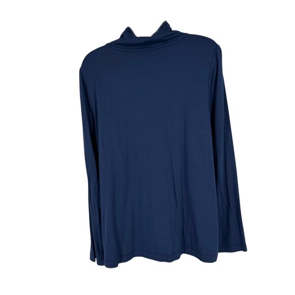 J. Jill Pure Jill Tranquility Fleece Whipstitched Long Sleeve Mock Neck Top Sz S - Picture 5 of 9